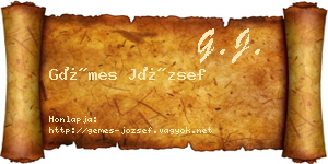 Gémes József névjegykártya